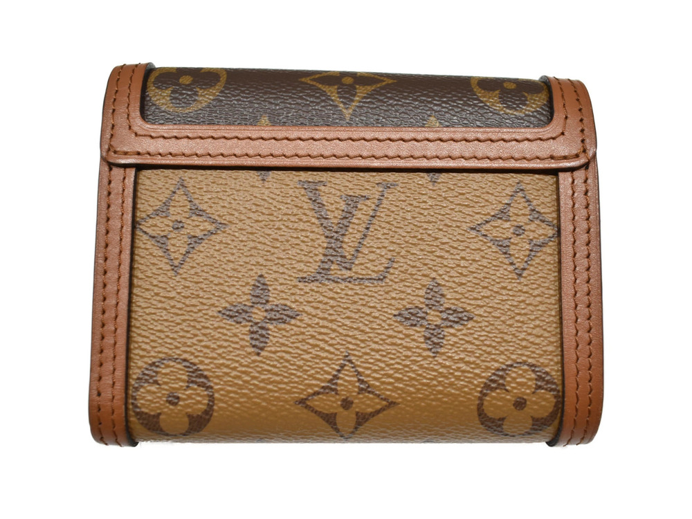 Louis Vuitton Compact Dauphine Reverse Portefeuille Monogram Wallet Folding